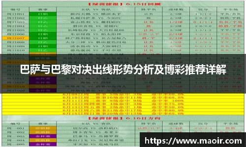 巴萨与巴黎对决出线形势分析及博彩推荐详解