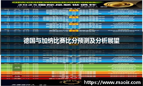 德国与加纳比赛比分预测及分析展望